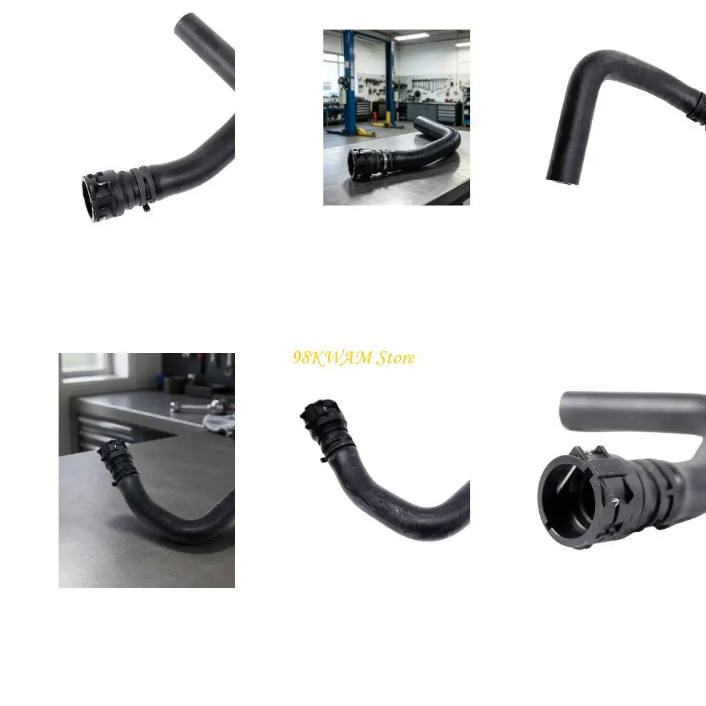 7L6122073H Molded Rubber Engine Coolant Heater Return Pipe Used in Cooling System Repair, Replacement Hose Assembly with 68UF