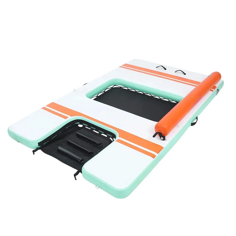 High-quality custom inflatable water ramp, durable drop-stitch dog ramp climbing platform, inflatable floating platform