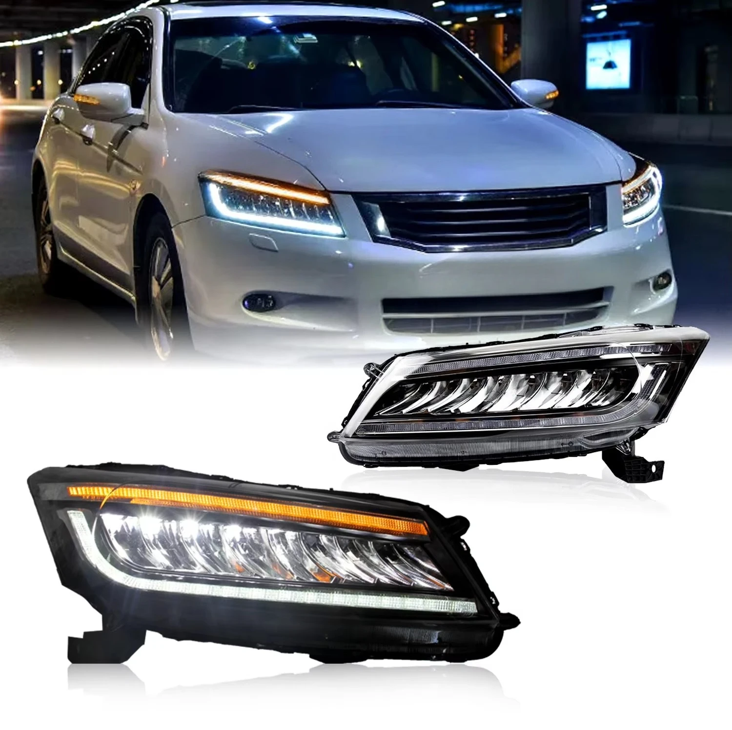 

Factory Start Animation Headlights 2008 Accord 2012 Dynamic Turn Signal Full Light Emitting Diode Headlights