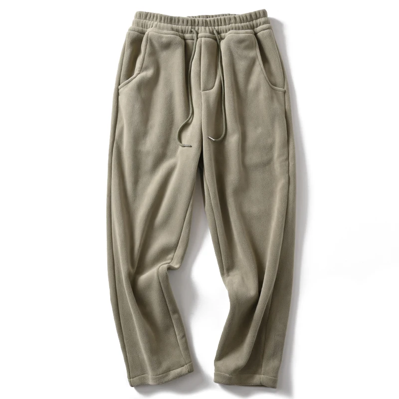 

Men's Double-sided Fce Thiened Warm Windproof Casual Pants Loose Fit No-ironing Required Faionable Long Trousers