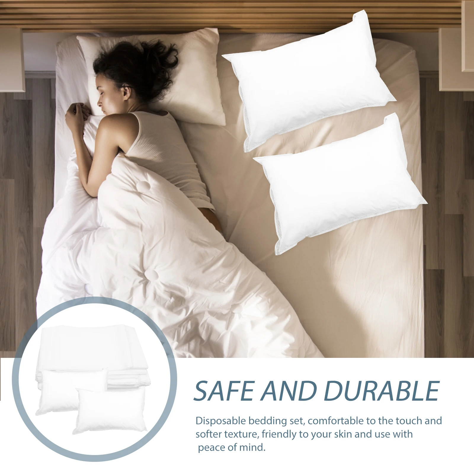 

Portable Bed Sheets Quilt Covers Travel Pillowcase Disposable Bedding Set Hotel Use Clean Hygienic Non Woven Fabric Comfortable