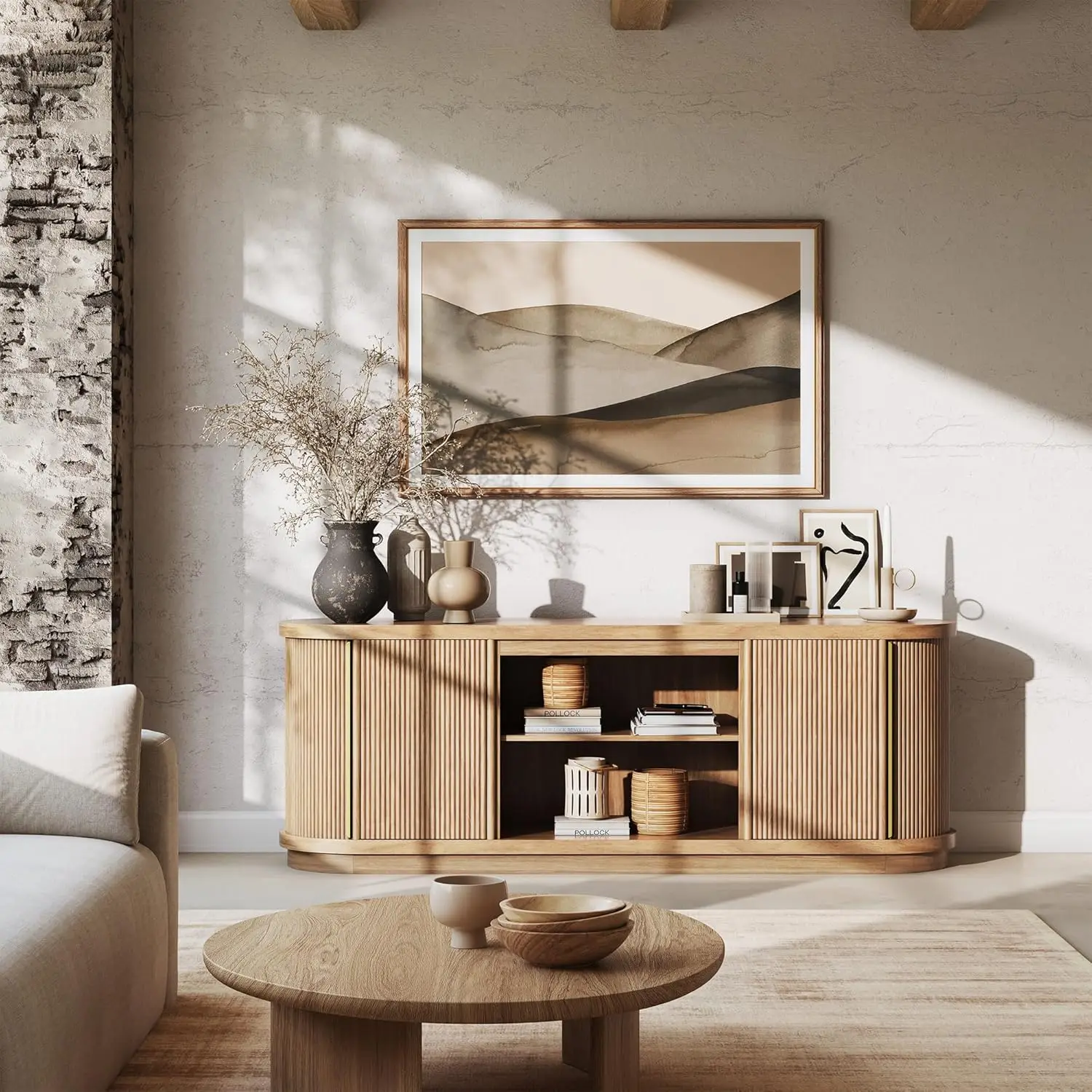 67" Fluted Tv Stand…