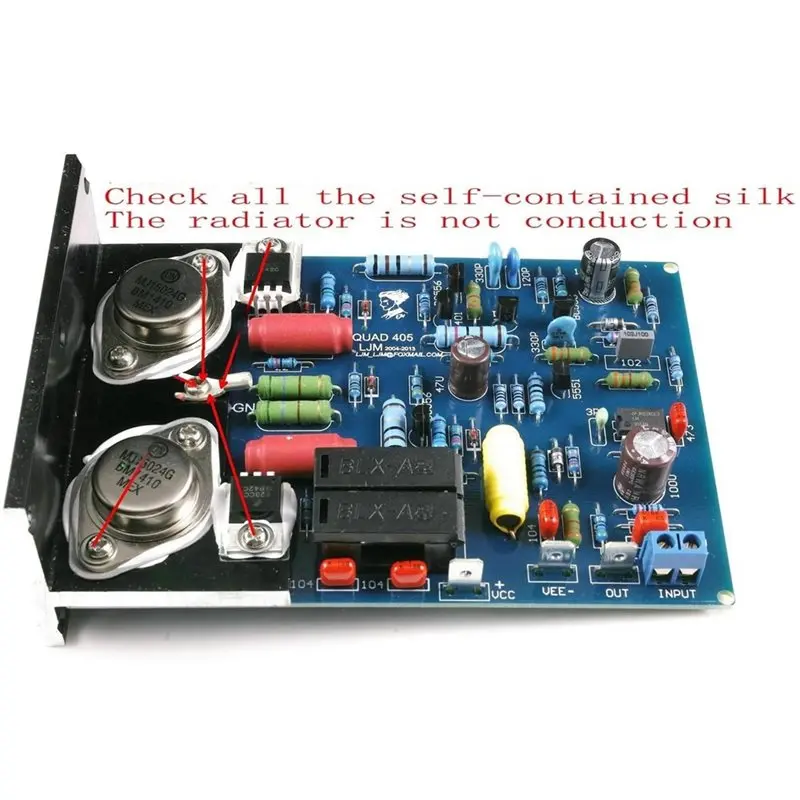 B03B-DIY Board With 2PCS Chassis Installation QUAD405 Stereo Class AB Power Amplifier MJ15024+ Angle Aluminum