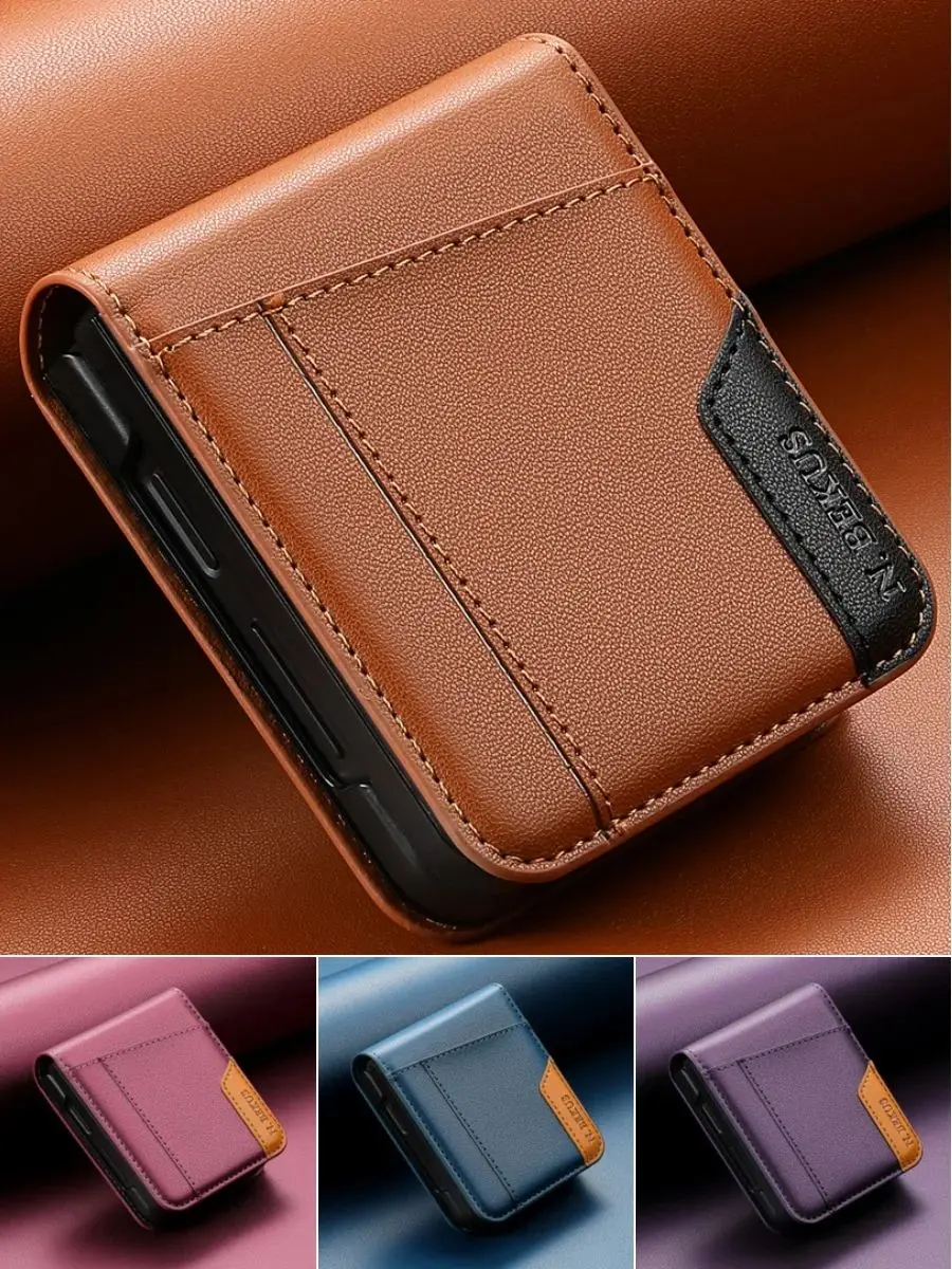 Flip lederen telefoonhoes voor Samsung Galaxy Z Flip 7 FE 6 5 4 3 5G Flip7 Flip6 portemonnee kaarthouder telefoon tas boekomslag Etui - afbeelding 2
