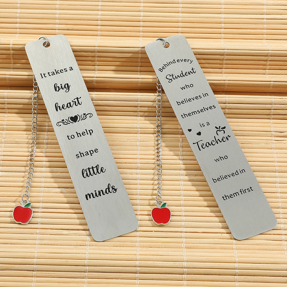 To Teachers Great Gifts Bookmark Apple Pendant Reading Lover Gifts Page Marker Tool Stationery for Teacher Professor