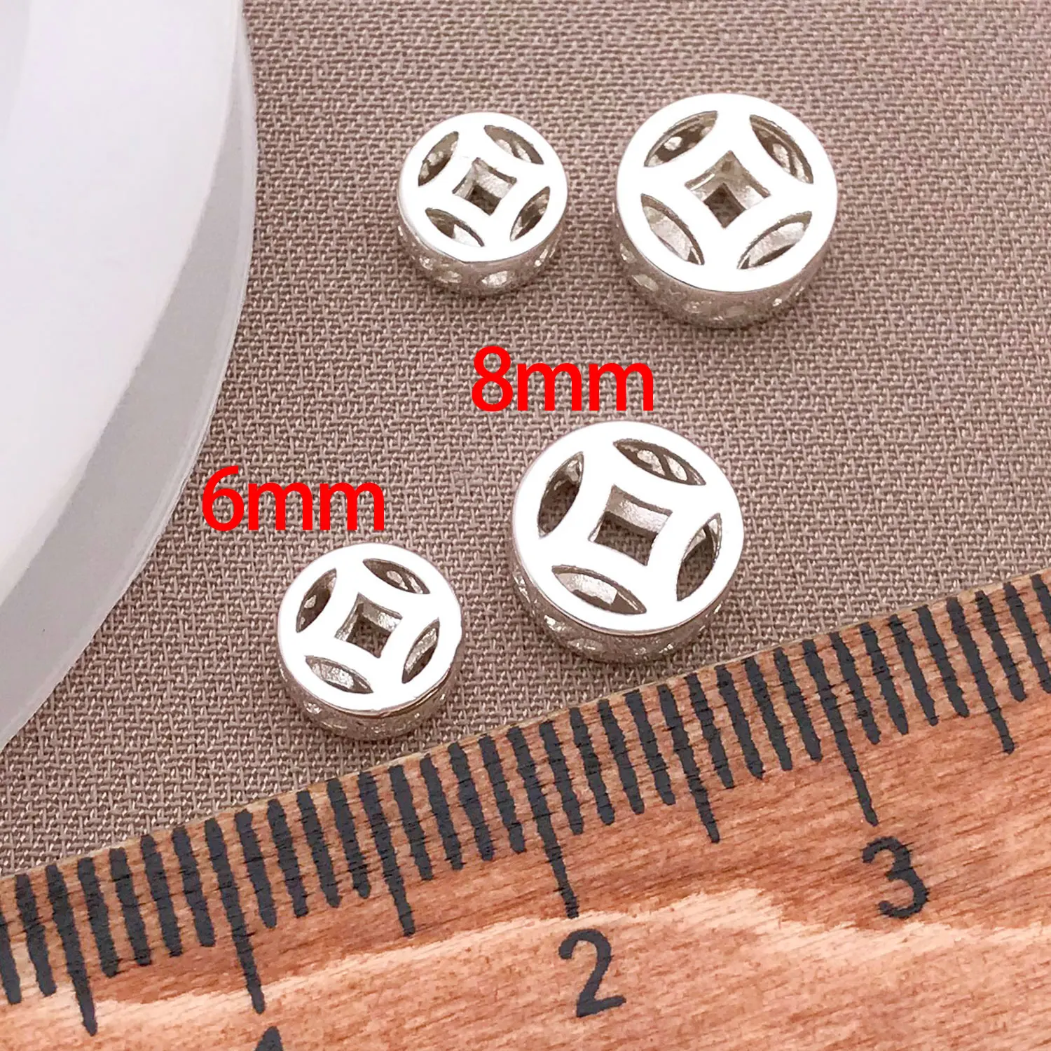 4/8/12pcs/lot 6/8mm 18K Gold-plated Hollow Copper Coins with DIY Handmade Bead Bracelets NecklacesHeadwear Materials Accessories image 4