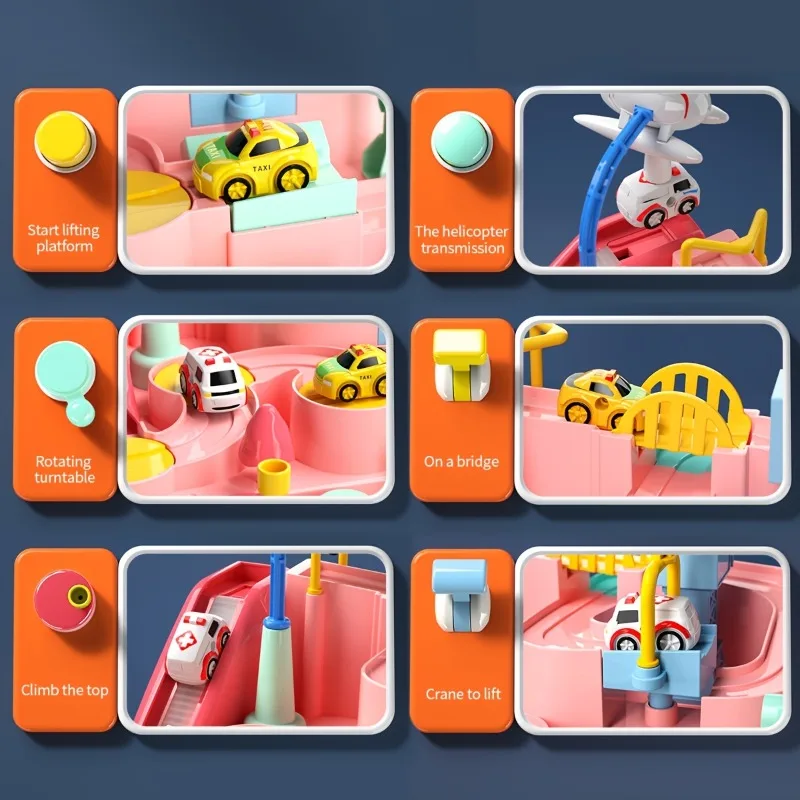 Zabawka dla dzieci: Wyprawka z ratownictwa samochodowego, interakcja rodzic-dziecko, zabawka kolejowa rozwijająca umysł dla dzieci od 3 lat, edukacyjne gry samochodowe.