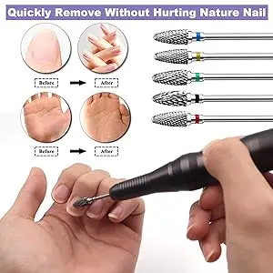 Professionelle Wolframcarbid Flamme Nagel Bohrer für Maniküre Pediküre Häutchen Entfernen Gel Polnisch Elektrische Zubehör Werkzeuge