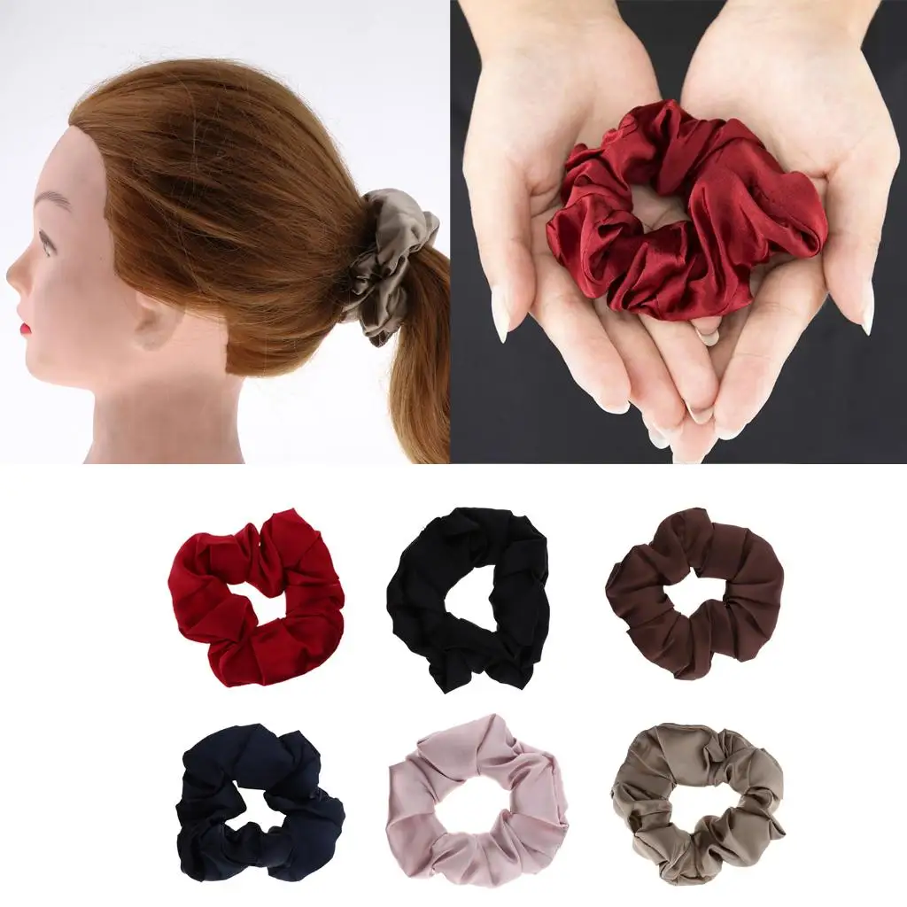 100% Zijde Haar Scrunchies Elastische Haarband Zachte Bobble Haarbanden