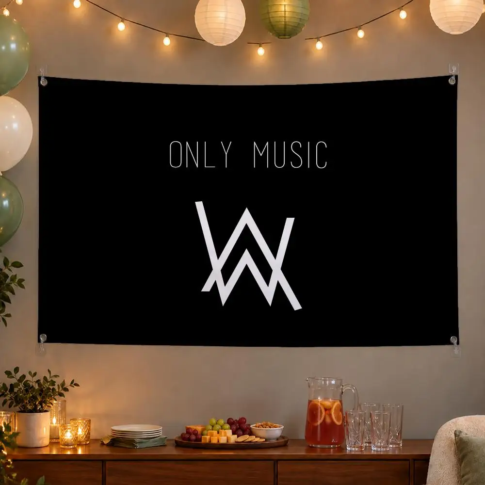 Famous Musician Alan Walker Flags Wall Hanging Banner Indoor Outdoor Party Home Wall Decor Backdrop