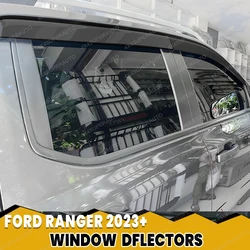 Sun Rain Guard Window Dflectors Window Visor for Ford Ranger Next Gen T9 2023 2024 Double Cab Weather Shield Car Accessories
