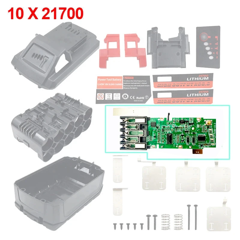 10* 21700 Li-ion Battery PCBA Charging Protection Board For Milwaukee for M18 18V 20V 8Ah Lithium Battery 5 X 21700