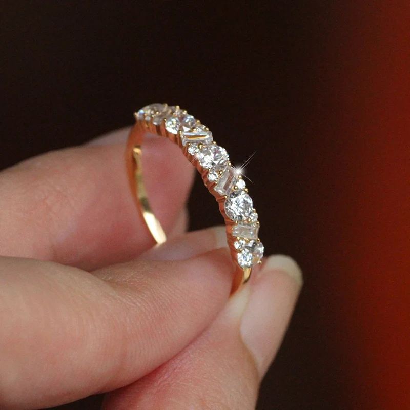 LAMOON Luxury Wedding Ring For Women 925 Sterling Silver Gold Plated Fine Jewelry Engagement Marriage Proposal Ring Bijou