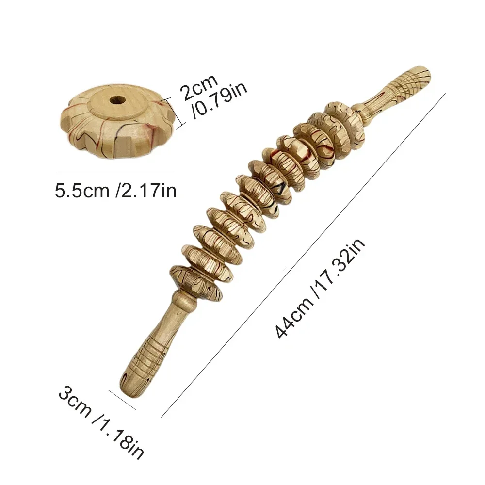 Wood Therapy Massage Tool, Wooden Gua Sha Roller, Relaxar Músculos, Aliviar Dor, Drenagem Linfática, Body Sculpting Stick