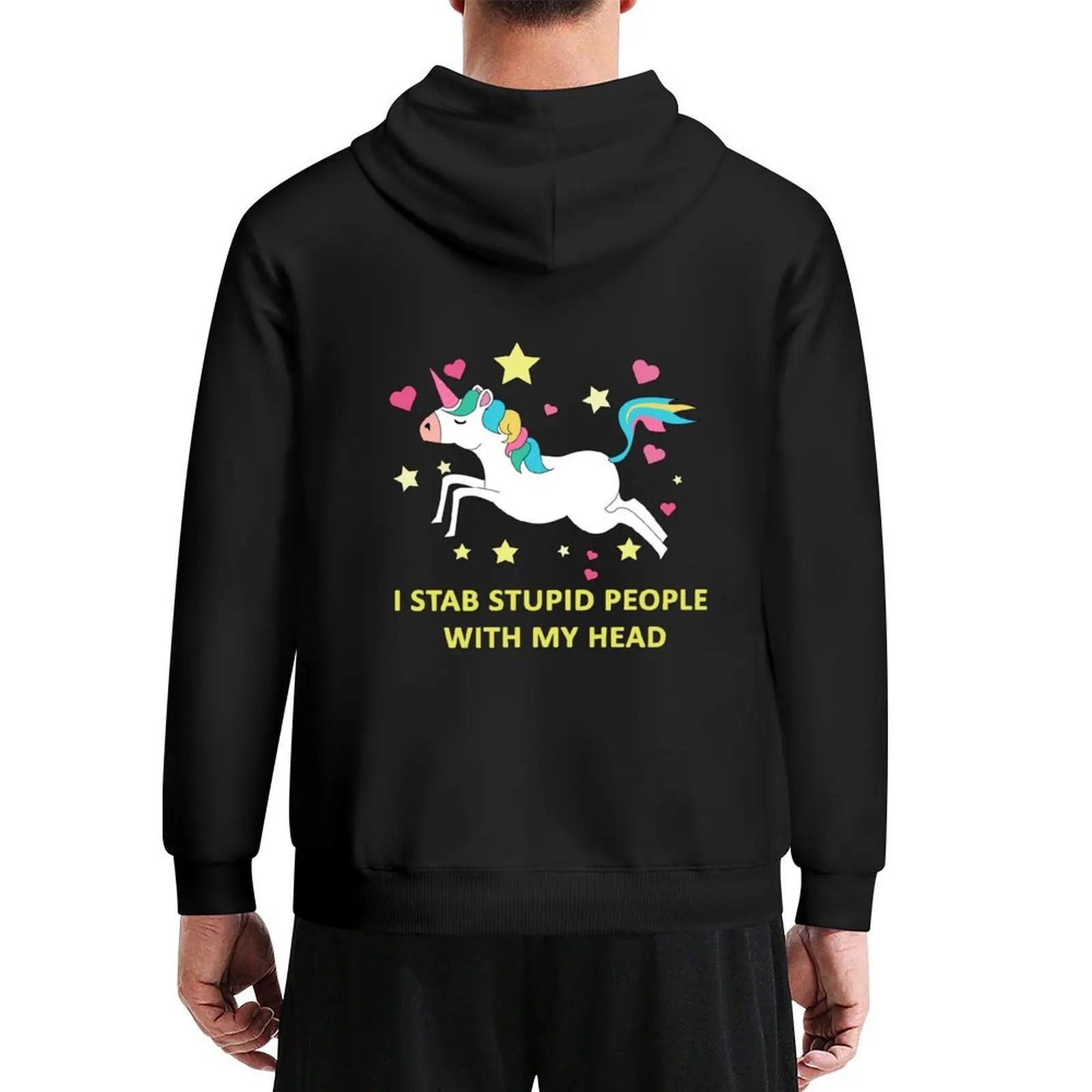 

Unicorn, I stab stupid people, funny t shirt Hoodie korean autumn clothes korean style clothes autumn new products hoodie man