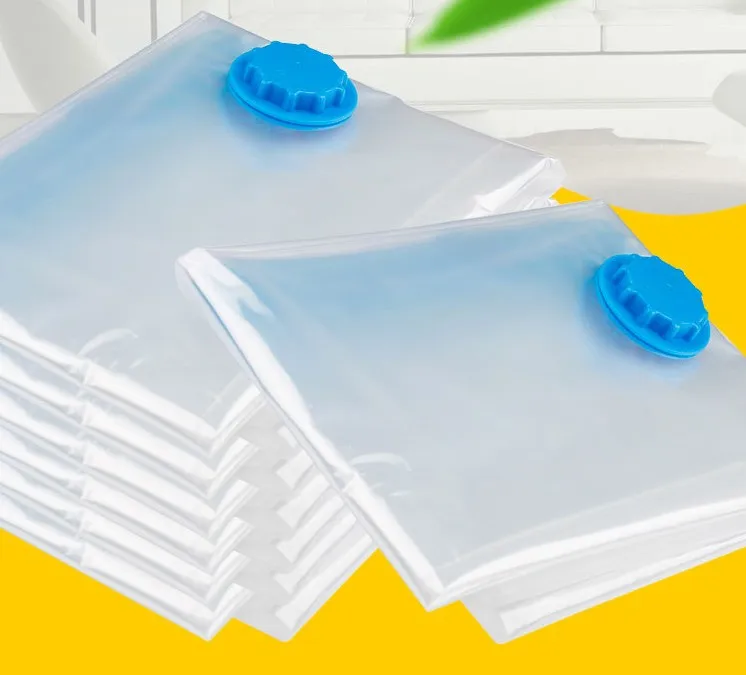 Limpar Vacuum Seal Bag, Space Saving Organizador De Roupas, Zip Prático De Armazenamento, Acessório De Viagem, Closet, Evident, 50x70cm