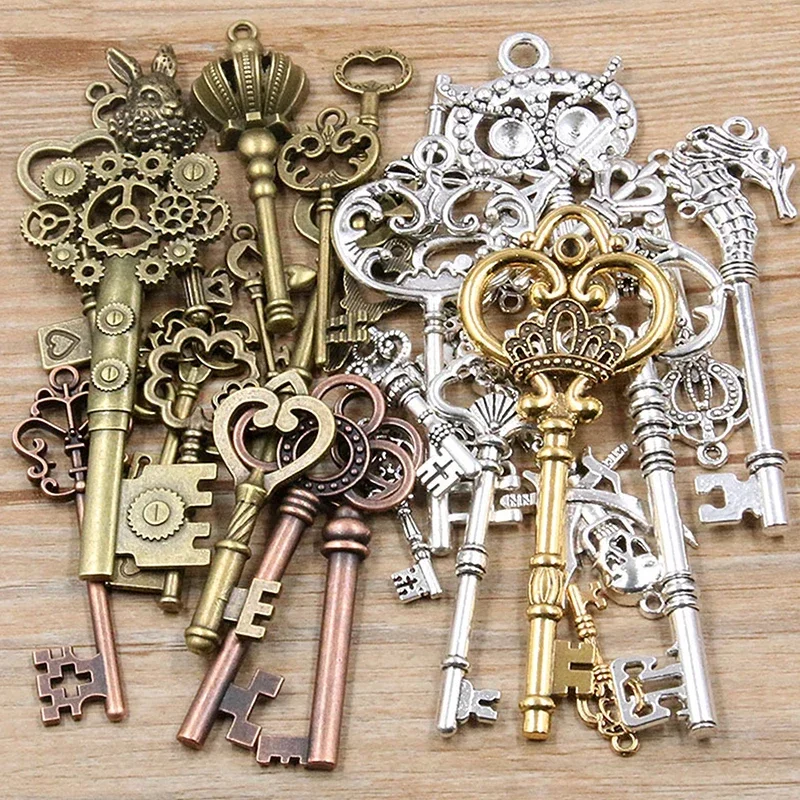 

50g/pack Bracelets Necklace Craft Metal Pendant Key Charms For Jewelry Making DIY Supplies Small Business Supplies