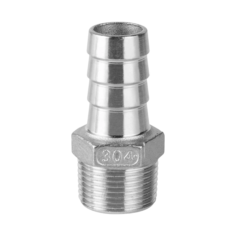 1/8 "1/4" 3/8 "1/2" BSP laki-laki benang 304 baja nirkarat heksagonal konektor Pagoda pipa air pas selang kopling gabungan