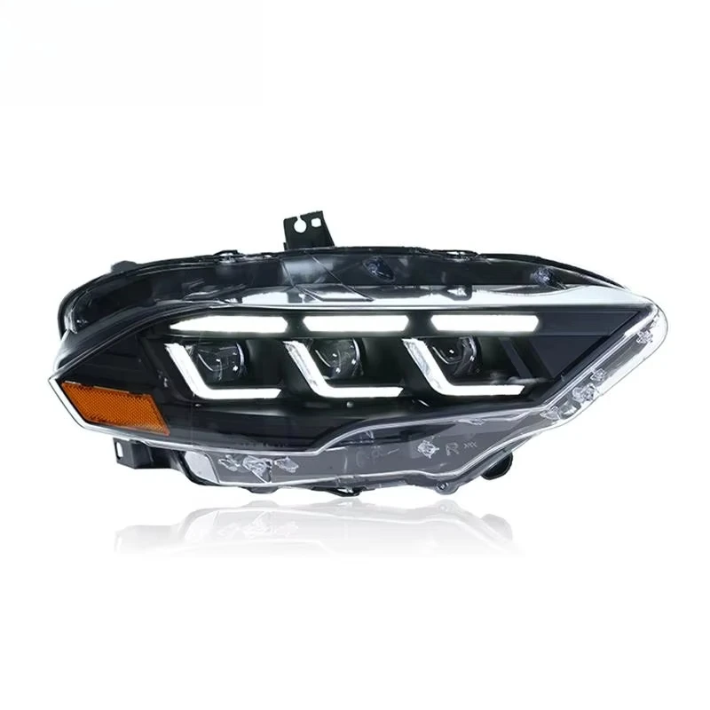 Headlight 2015-2022 AssemblyFor Ford Mustang  Upgraded with New Light Emitting Diode Daily Running Light Lens