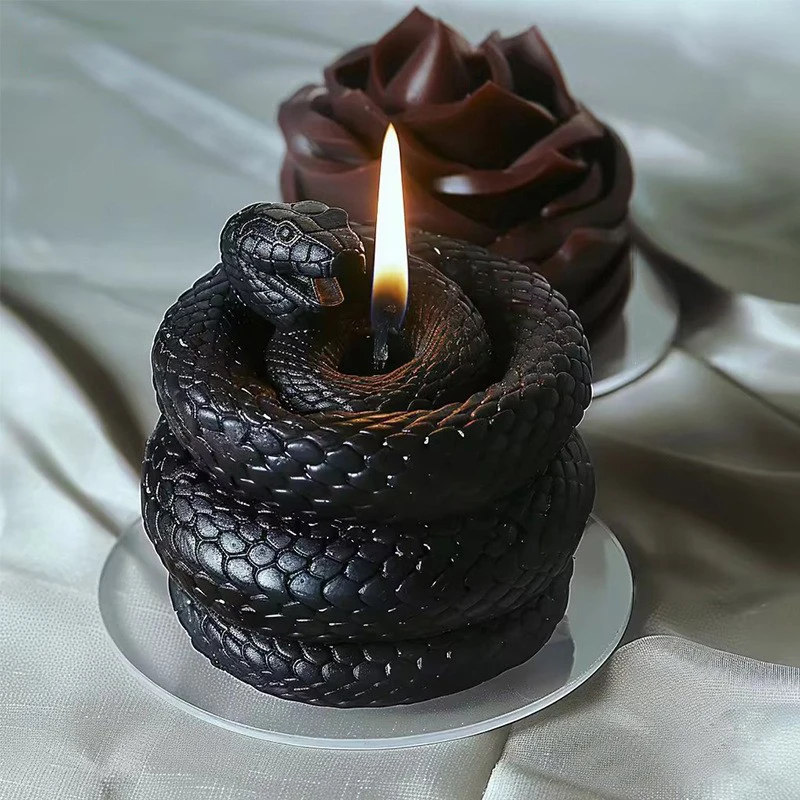 Coiled Snake Candle Silicone Mold Snake Candle Mold DIY Handmade Aromatherapy Gypsum Epoxy Resin Making Mould Home Decor