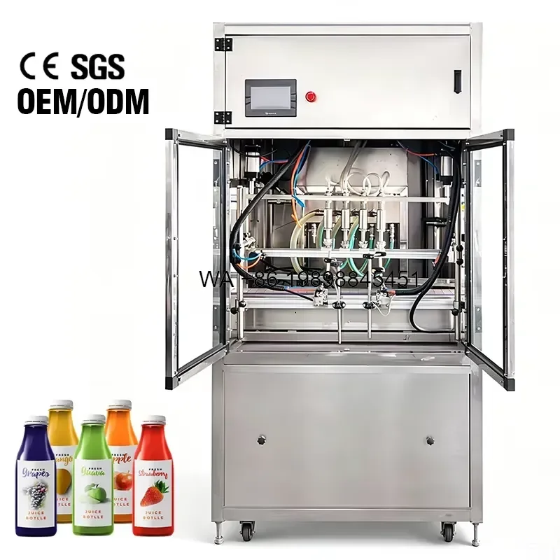 Wmwmnu for YMF4 Four Head Piston Pump Liquid Filler Automatic Honey Beverage and Sauce Liquid Filling With CE