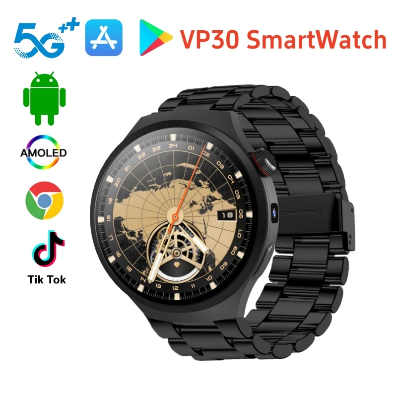 

VP30 Смарт-часы 4G/5G Android 10,0 1100 мАч Батарея Google Play Store Сердечный ритм 500 Вт Камера GPS WIFI Смарт-часы Мужчины Женщины