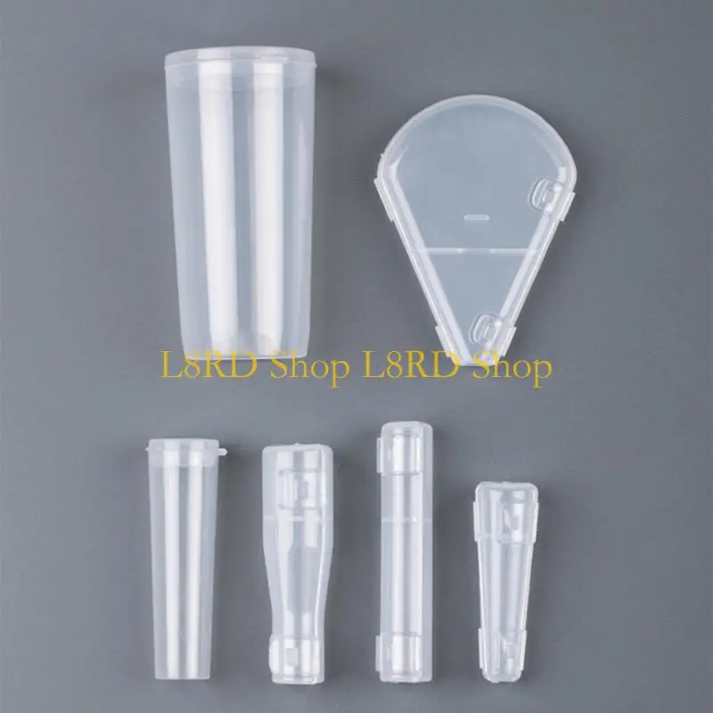 L8RD 10 PCs/conjunto maquiagem Tampas escova maquiagem Casa organizadora escova plástico porta -escova para