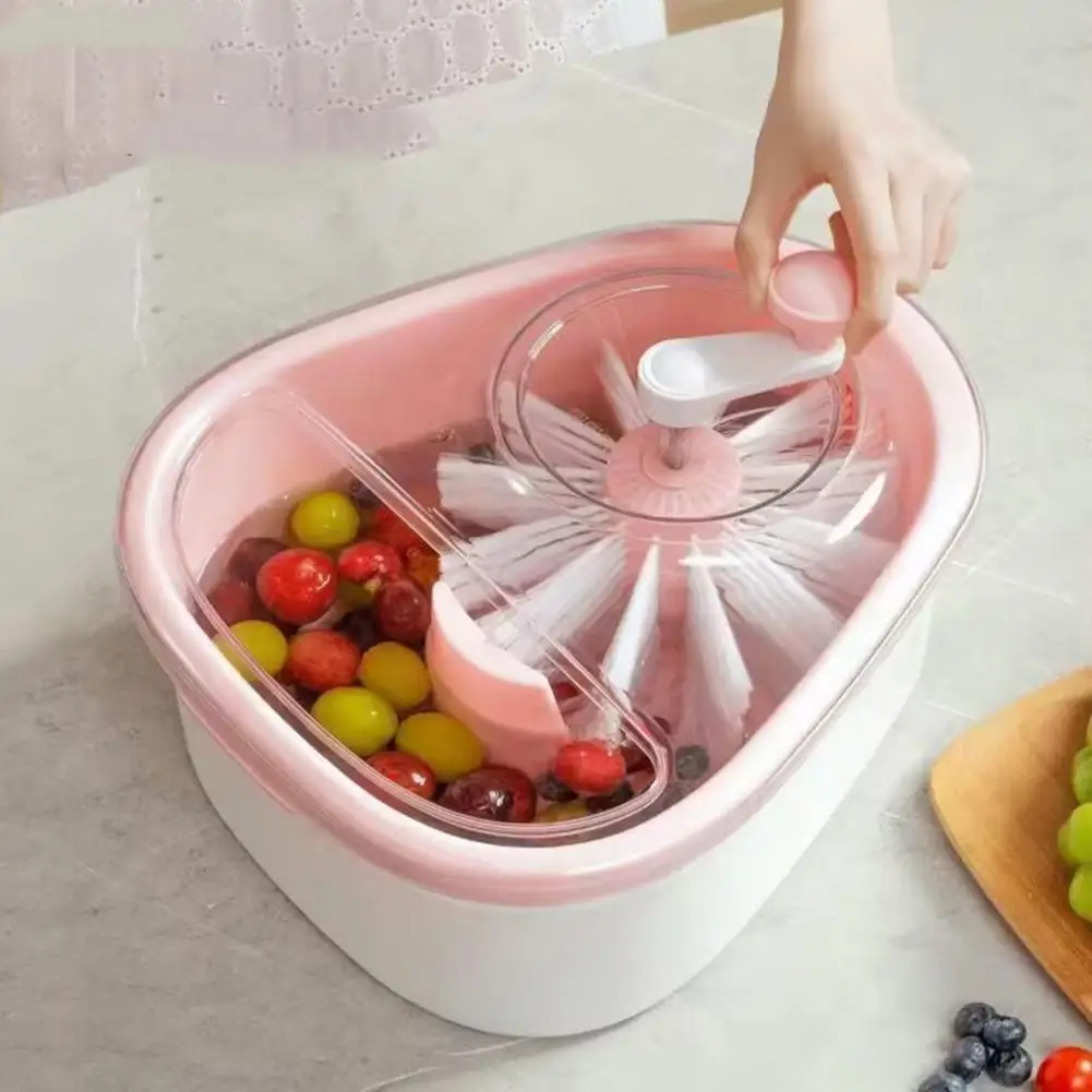 No Electricity Vegetable Washer Fruit Cleaner Spinner with Rotating Vortex Produce Rinse Bowl Drain for Berries for Fruits