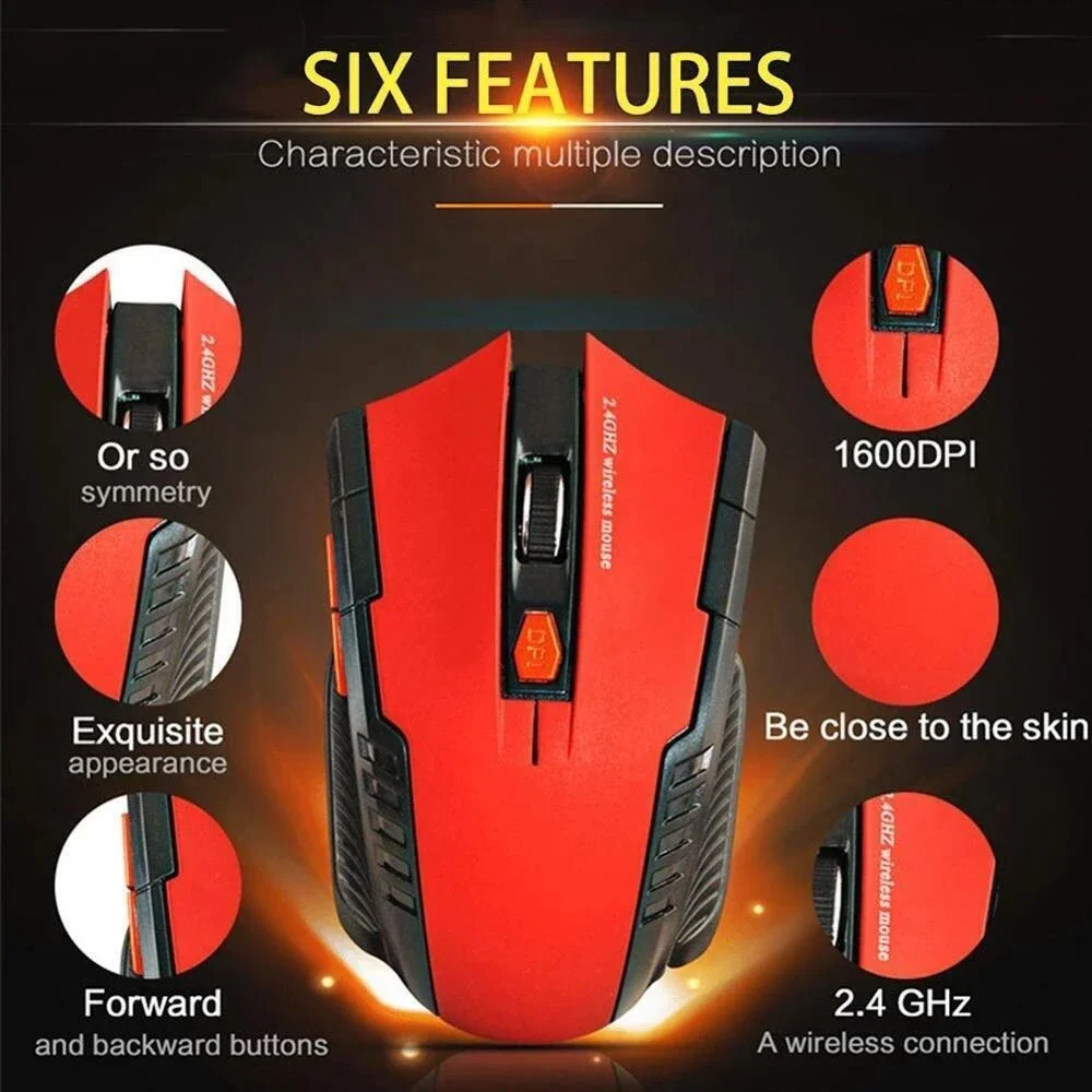 2.4 GHz Wireless Portable Mouse New Wireless USB Game Mouse Ergonomic Mini Optical Bluetooth Mouse For Notebook Computer