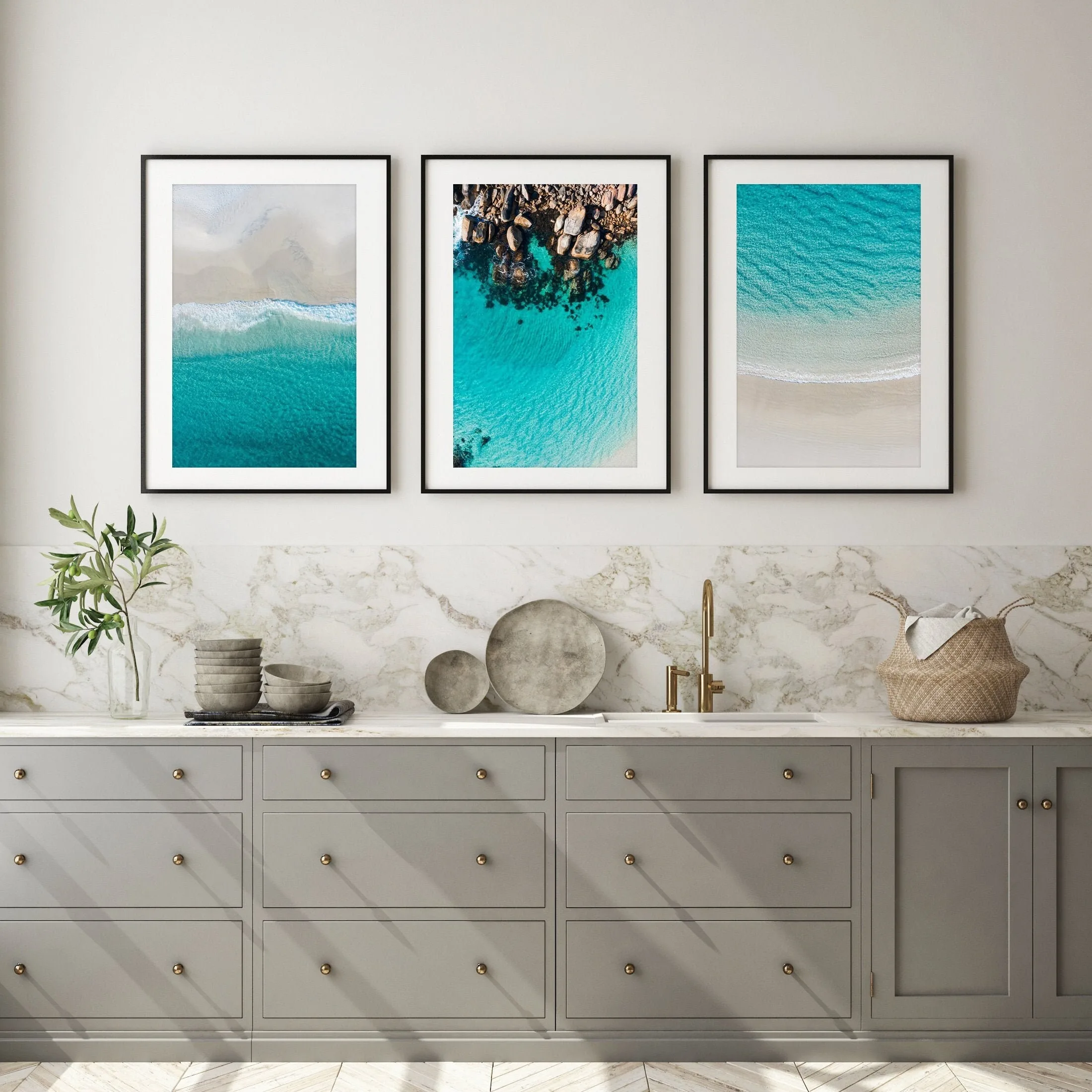Australian Ocean Print Set Turquoise Beach Aerial Photography Lake Blue Wall Art Canvas Print Art Poster Modern Home Decor