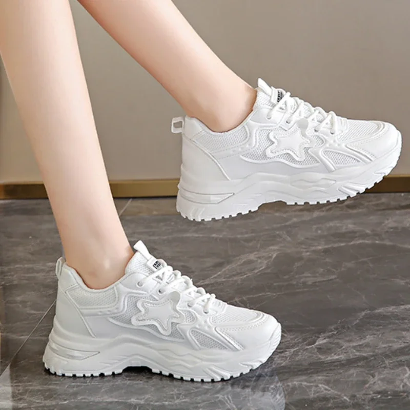 

Женские сетчатые Туфли с круглым носком, летние дышащие удобные спортивные туфли с перекрестными ремешками, новинка 2024