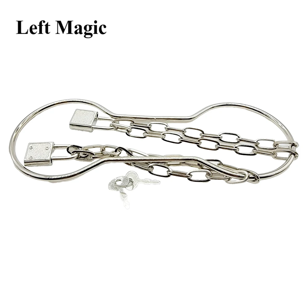 Chain Shackle Escape Handboeien Escape-Zilver Kleur Goocheltrucs Podium Close-Up Straat Accessoires Gimmick Comedy Mentalisme