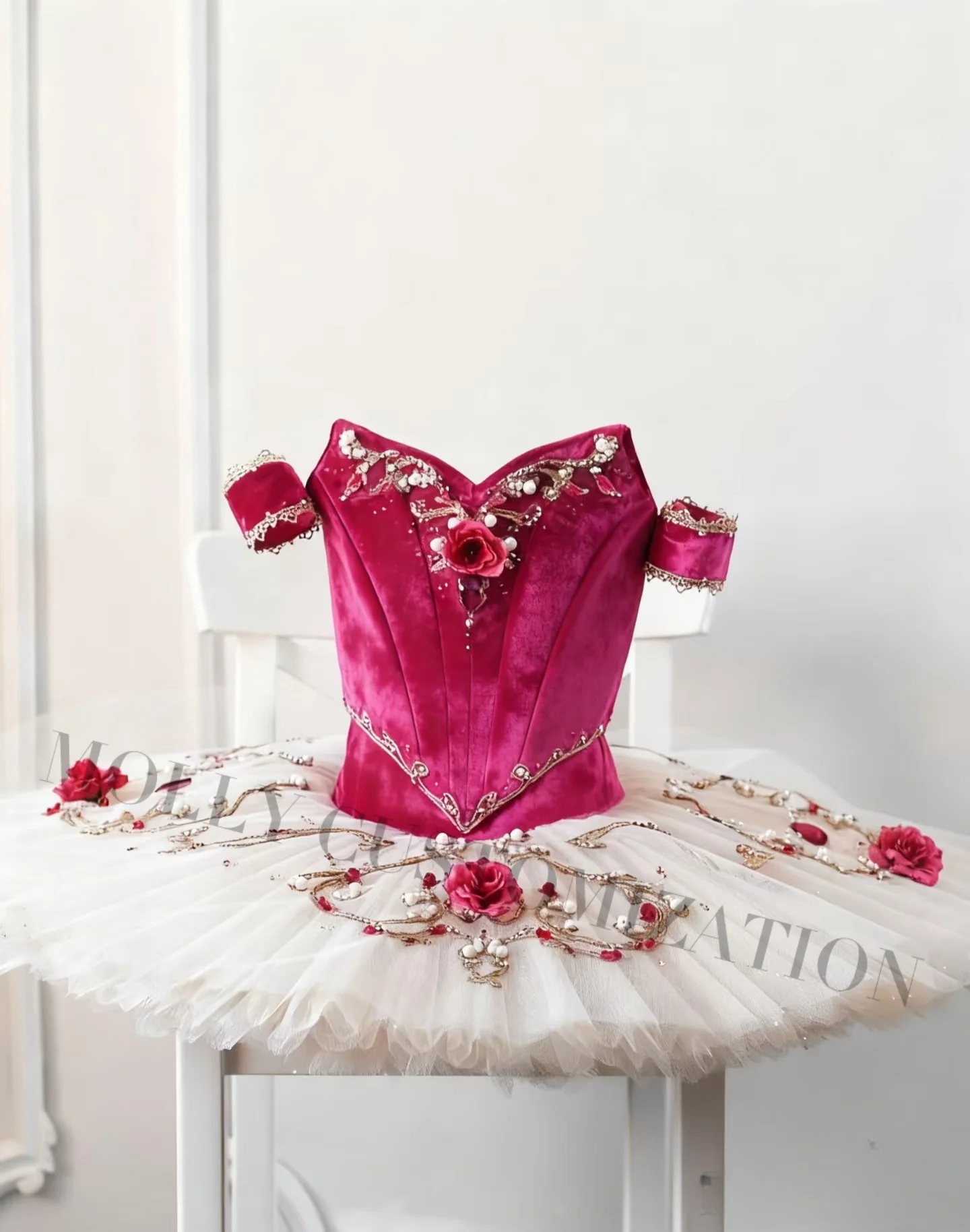 

Элитная новая индивидуальная юбка-туту цвета розовой розы для балетных выступлений и соревнований, для взрослых и детей.