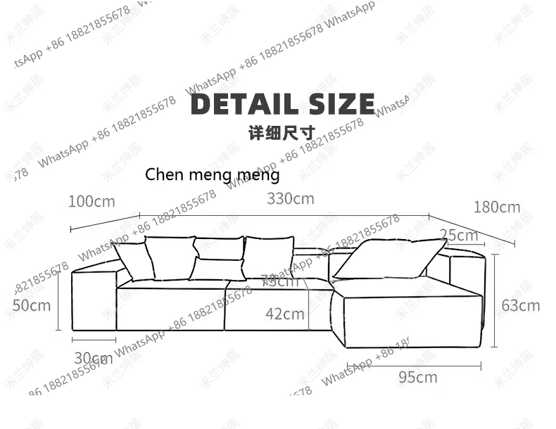 Doppelseitiger modularer Inselsofagarnstoff, minimalistischer großer horizontaler Flur, Rücken-zu-Rücken-Wohnzimmer, antike Villa