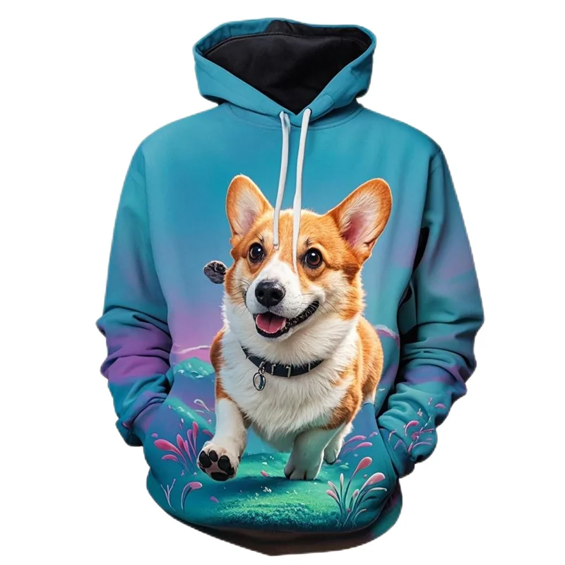 

Cute Corgi 3D Printed Hoodies For Men Clothes Casual Women Streetwear Kawaii Pet Dog Sweatshirts Funny Dogs Pullovers Boy Hoody