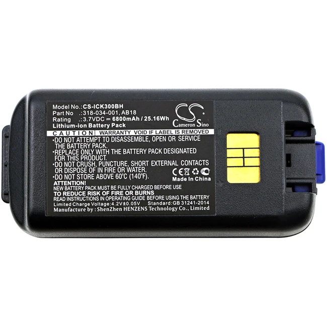 Cameron Sino 6800mAh Battery For CK3A CK3X CK3R  CK3C1 CK3N1 EDA61K CK3B 318-033-001 318-033-021 318-034-001 AB17 AB18