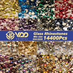 VDD 14400Pcs Mix Size SS4-SS20 Wholesale Crystal Rhinestone Gold Flatback Glitter Stones For DIY Decoration Nail Art Accessories