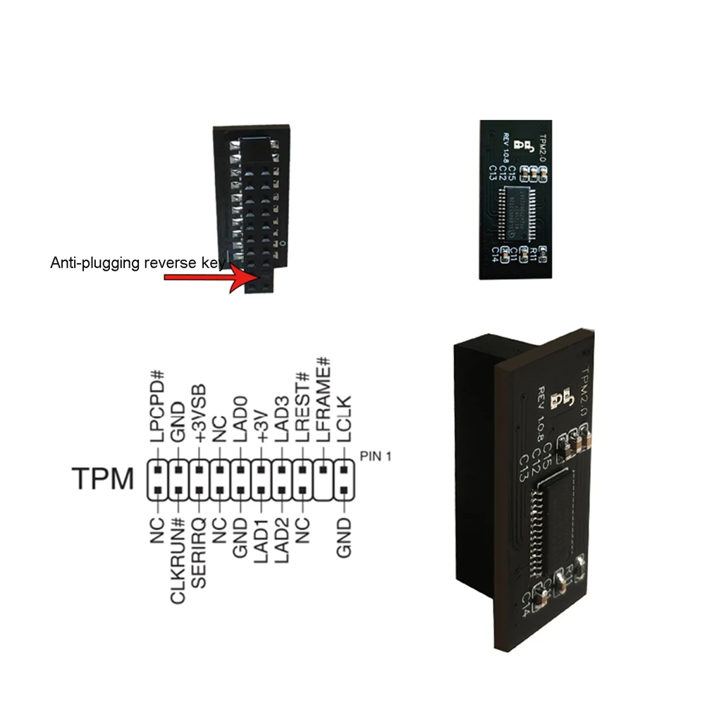 وحدة أمان TPM 2.0 SPI 12Pin/LPC 12Pin/ LPC 14Pin/ LPC 20Pin وحدة أمان لملحقات منصة GIGABYTE GC-TPM20