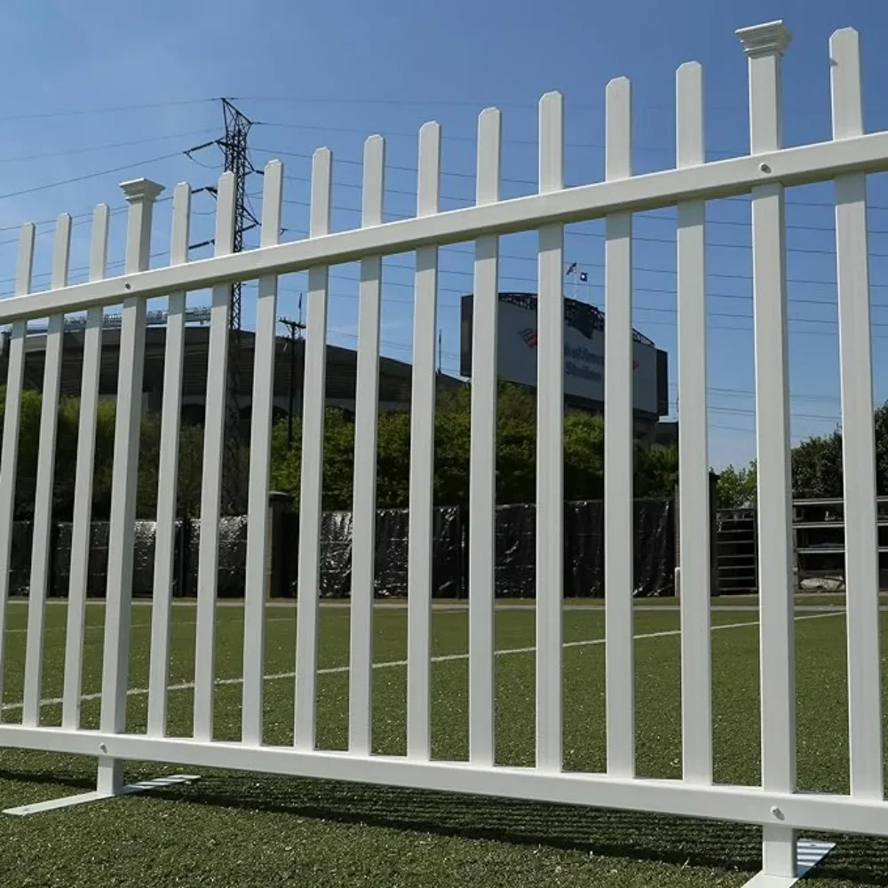 Lightweight Portable Vinyl Picket Fence Kit W/Metal Base (42