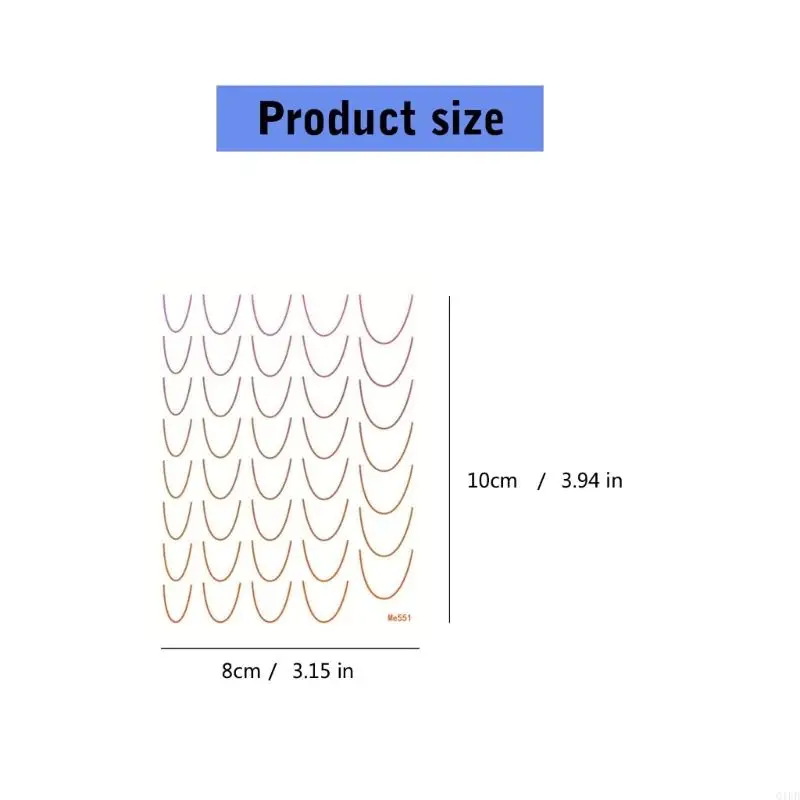 Q1fb 12 folhas ponta francesa adesivos unhas linha francesa adesivos arte unhas gradiente cor linha decalques unhas