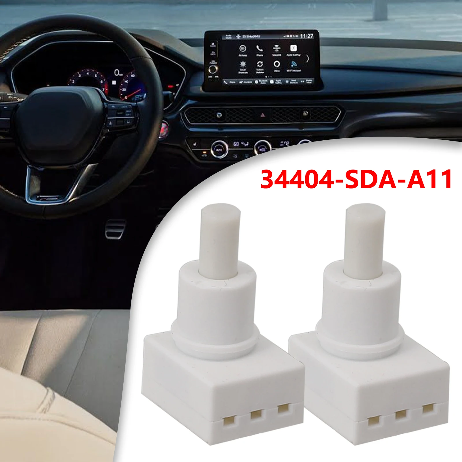 2Pcs Car Interior Dome Reading Lights Map Lamp Switch Button For HONDA Acuraa ABS Dome Lights Lamp Switch Car Base Accessory