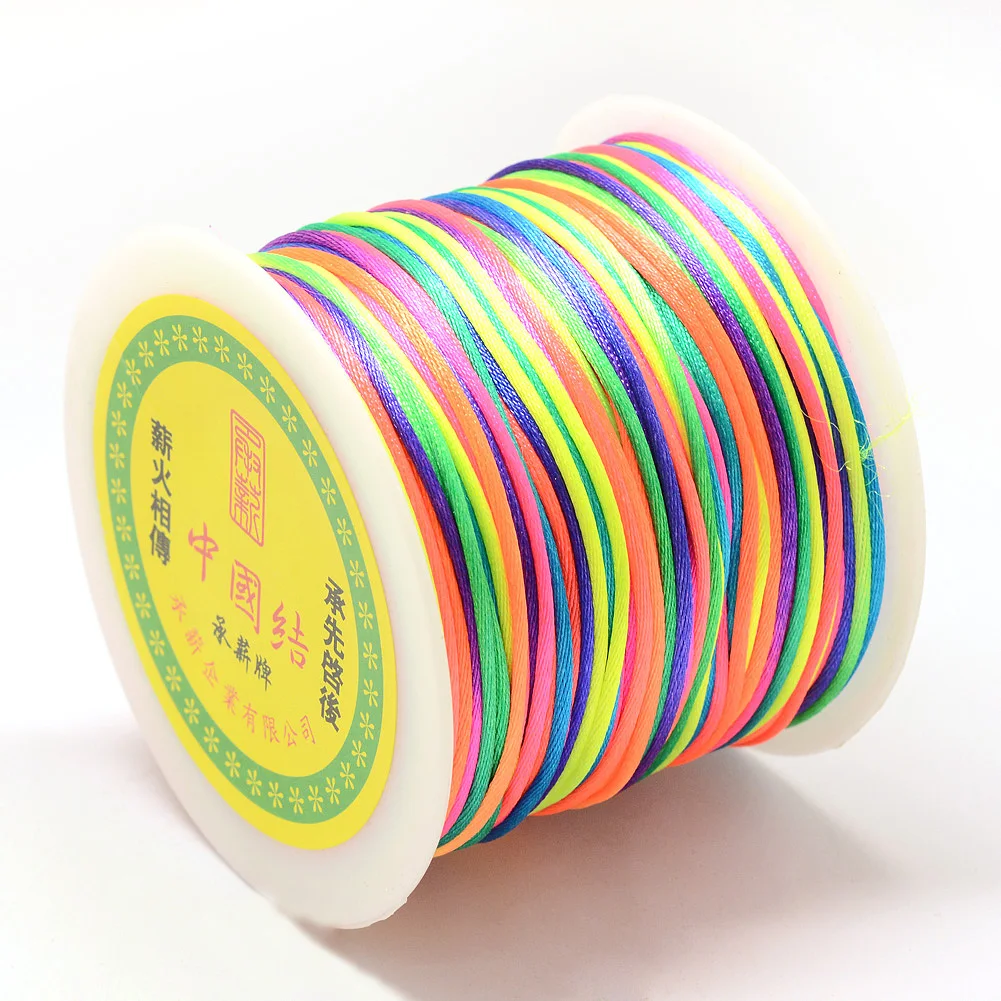 Nylon Thread Rattail Satin Cord Diameter 1.0mm about 76.55 yards(70m)/roll for DIY Jewelry Necklace Bracelet Chinese Knotting