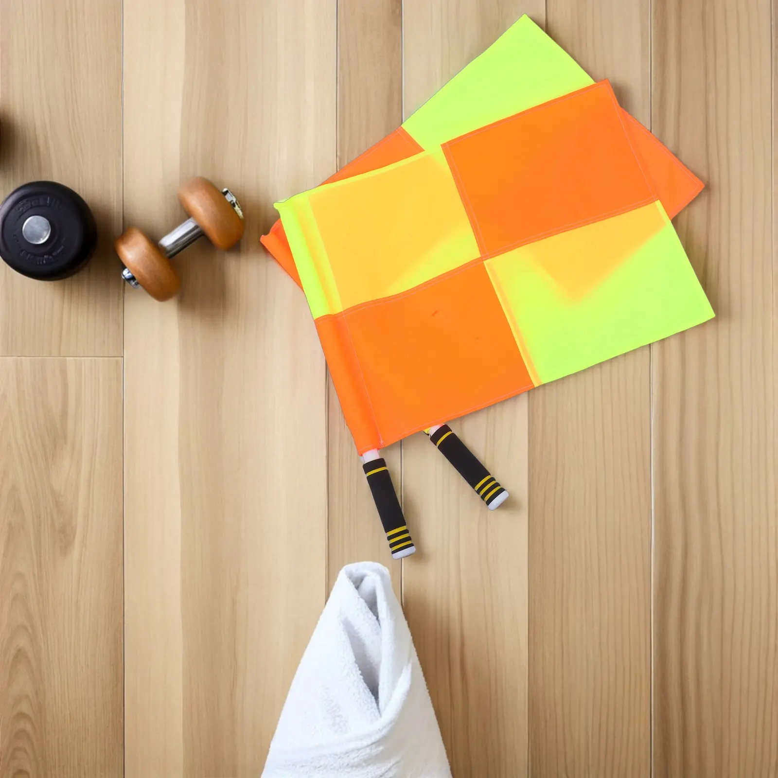 

2pcs Track Match Referee Tools Sponge Handle Signal Flags For Soccer Volleyball Football Penalty Calls Competition Lightweight