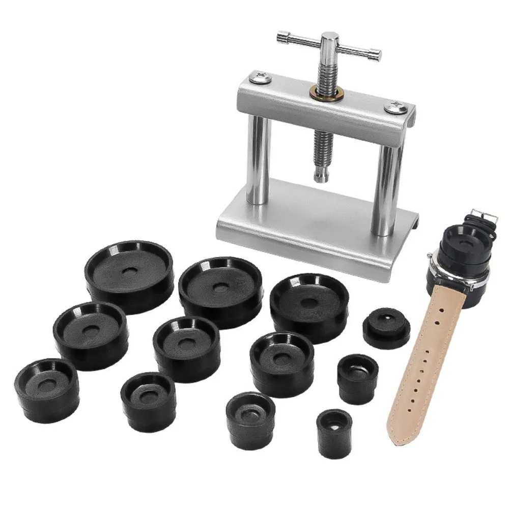 12/18Pcs Professional Watch Press Set Closing Tool Metal Watch Back Case Presser Fitting Dies Case Press Machine