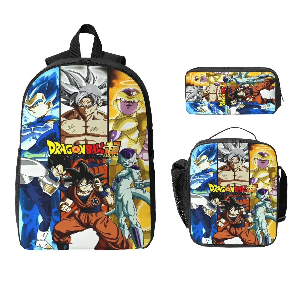 

3Pcs DragonBallZ Backpack Set for Boy Girl Pen Bags Bookbag Sets with Lunch Box For Primary School Students Knapsack