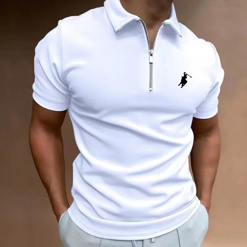 New Summer POLO Shirt V-Neck Short Sleeve Clothes Business Simple Capable Atmosphere Style Summer Tops Comfortable and Versatile