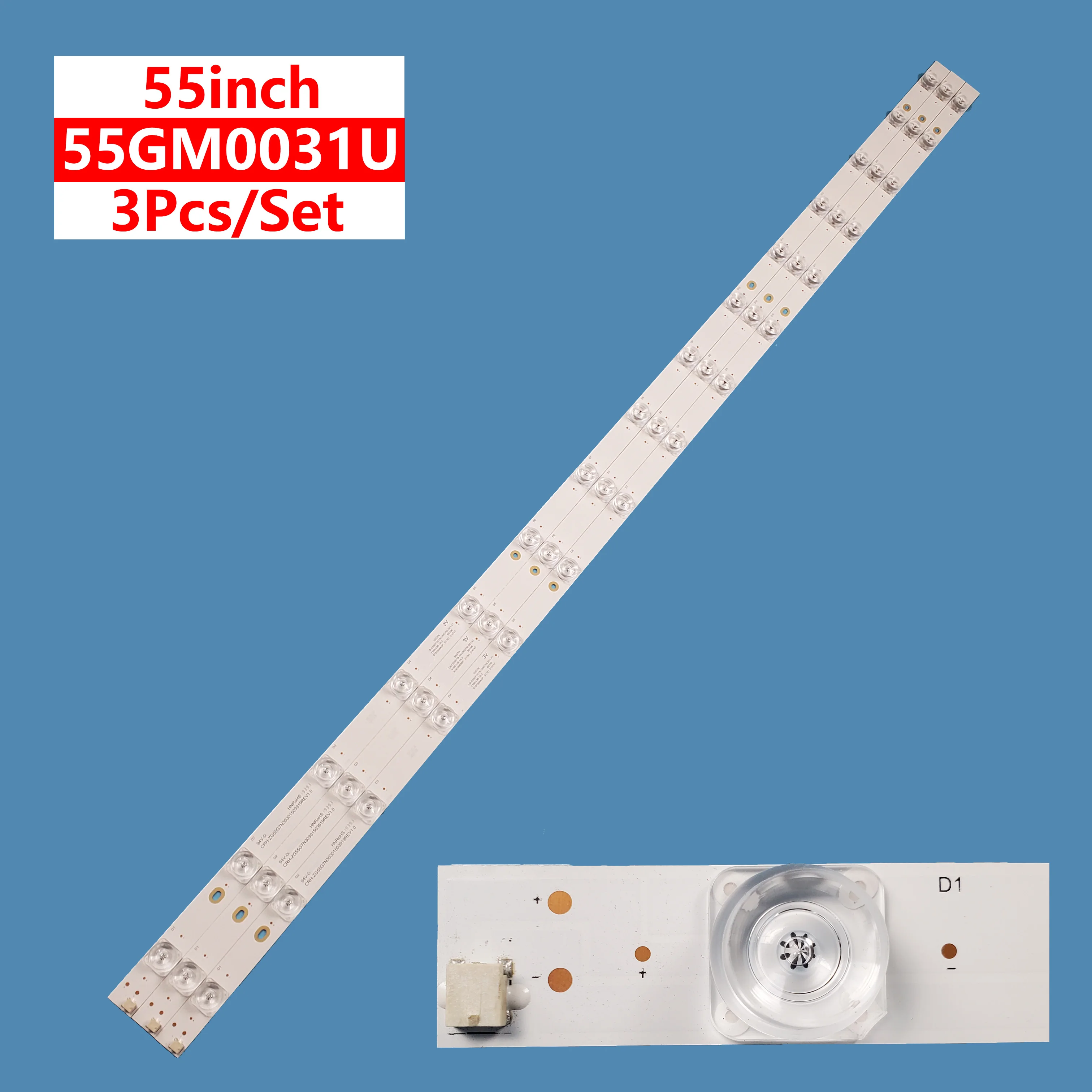 

3pcs/set TV Backlight LED Strip CRH-ZG55G7N30301503919REV1.0 For GOME 55GM0031U LED bar Backlight to repair