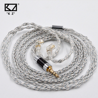 KZ 784 Cores Silver Plated Upgrade Earphone Cables 8 Core Silver Blue Hybrid Headphone With 3.5MM Metal Plug ZAX/DQ6/ZSX/ZSN PRO