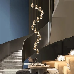 Modern home decoration crystal chandelier, stair Pendant lamp, living room Pendant lights, interior lighting