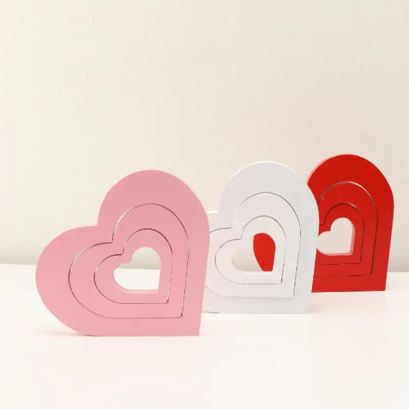 

Valentine's Day Wooden Love Nested Ornaments Craftsmanship Home Wedding DIY Decoration Hot Selling Unique Gift